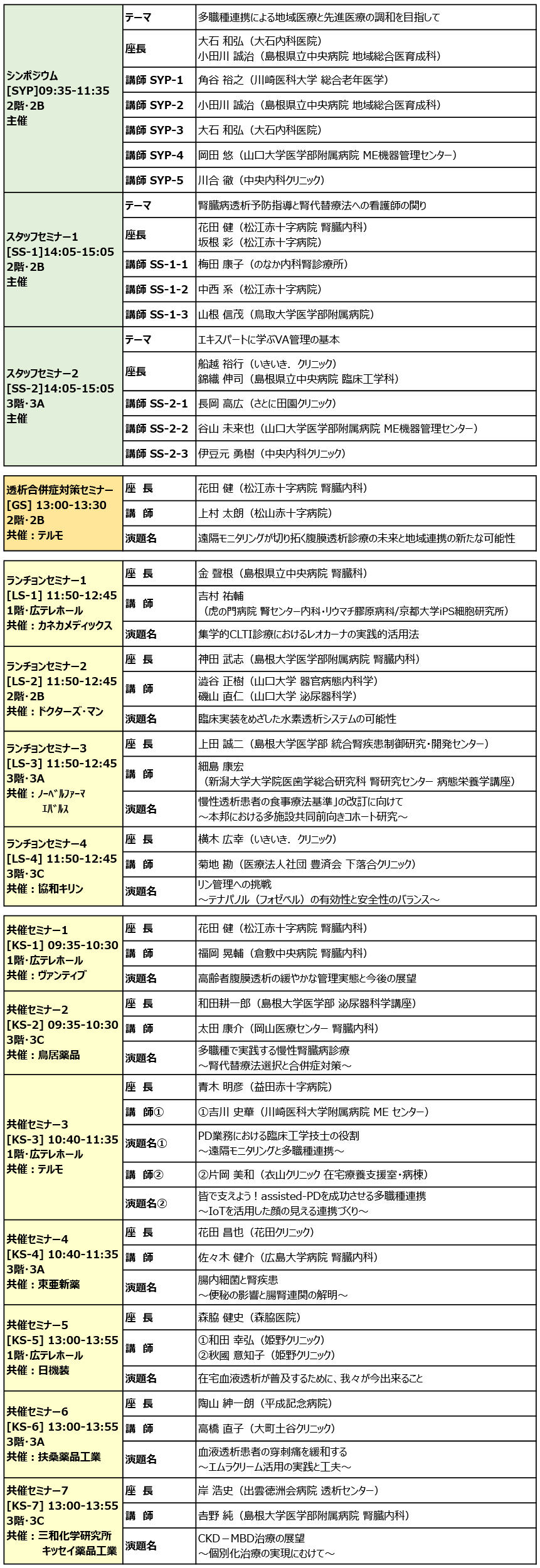 主催・共催イベント情報